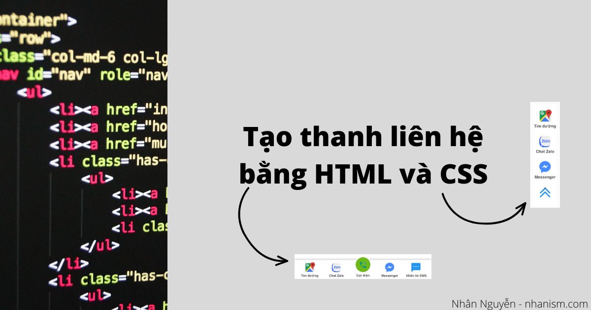 Tạo thanh liên hệ cho website bằng HTML và CSS 1 Hướng dẫn tạo thanh liên hệ bằng HTML và CSS